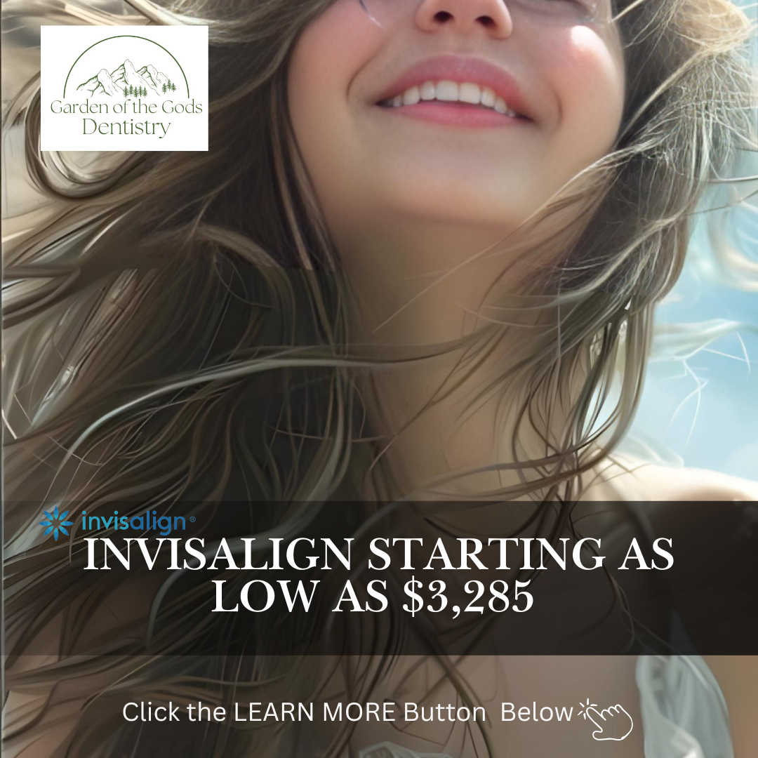 Garden of the Gods Dentistry Facebook ad: Get Invisalign As Low As $3,285 + Free Whitening!