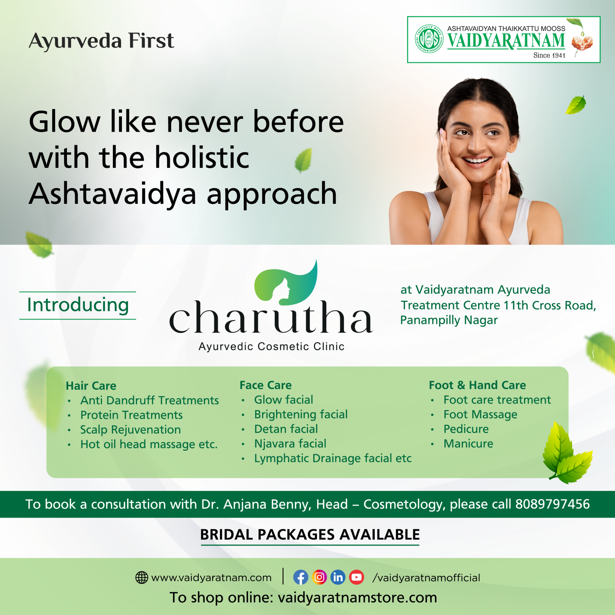Vaidyaratnam Ayurveda Hospitals Facebook ad