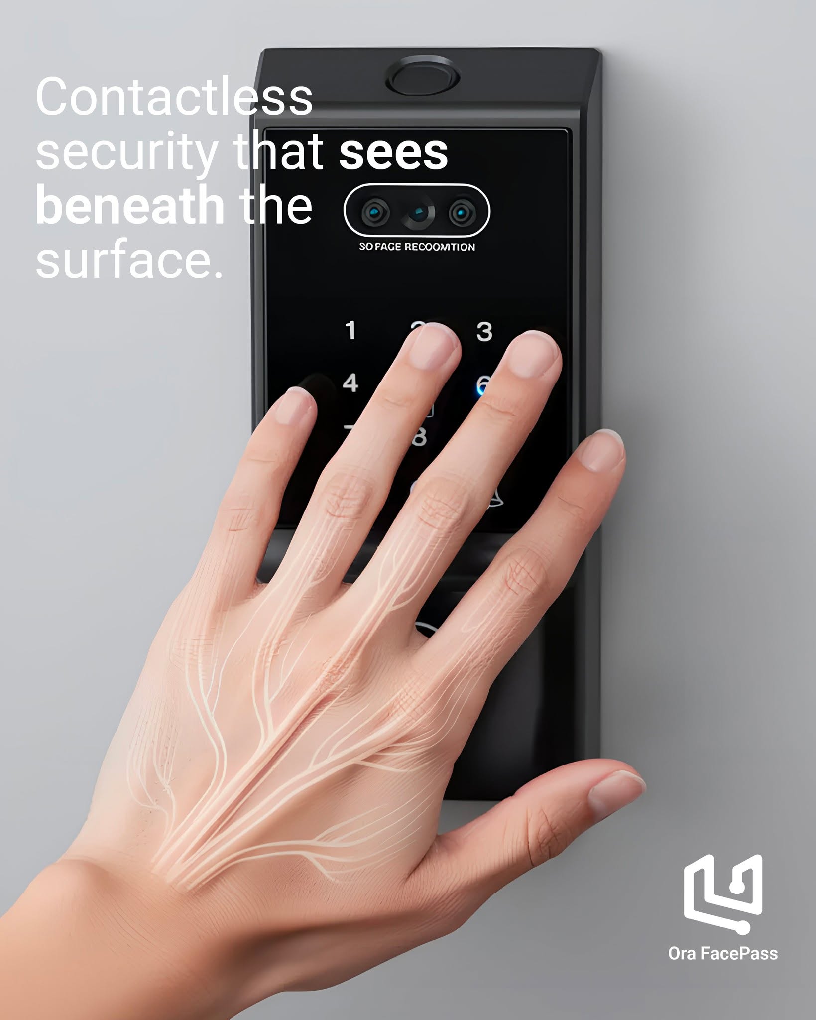 Ora Facepass Facebook ad: Your palm is the only key you'll ever…