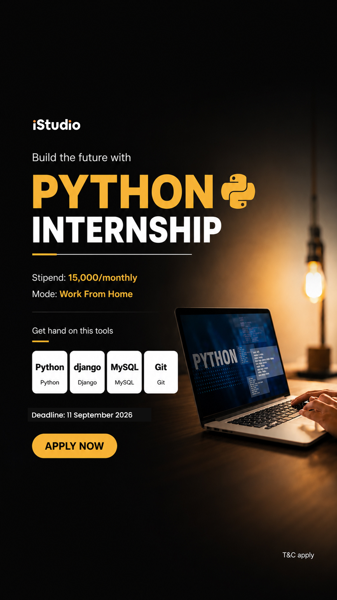 Internship Studio Facebook ad from Aug 14, 2026