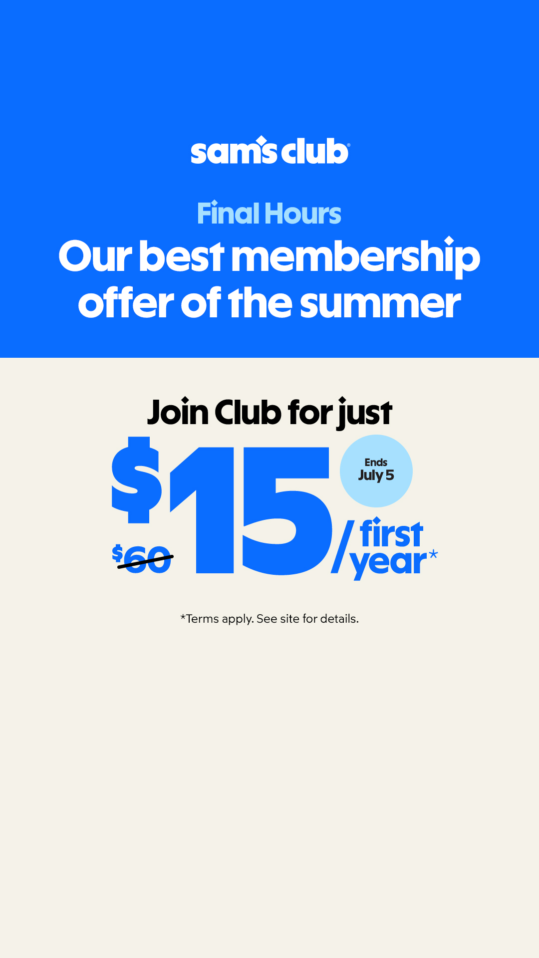 Sam's Club Facebook ad