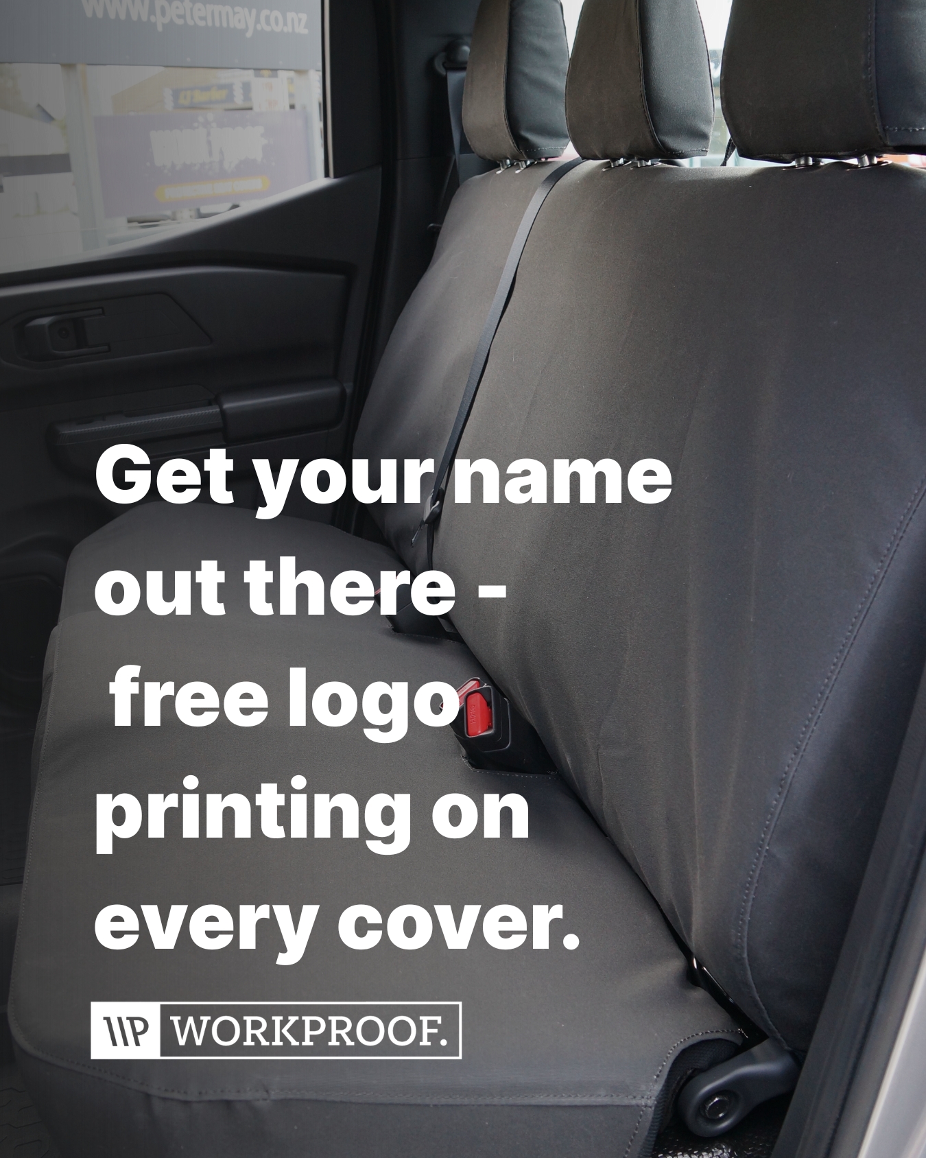 Workproof Facebook ad: NZ Made Custom Seat Covers