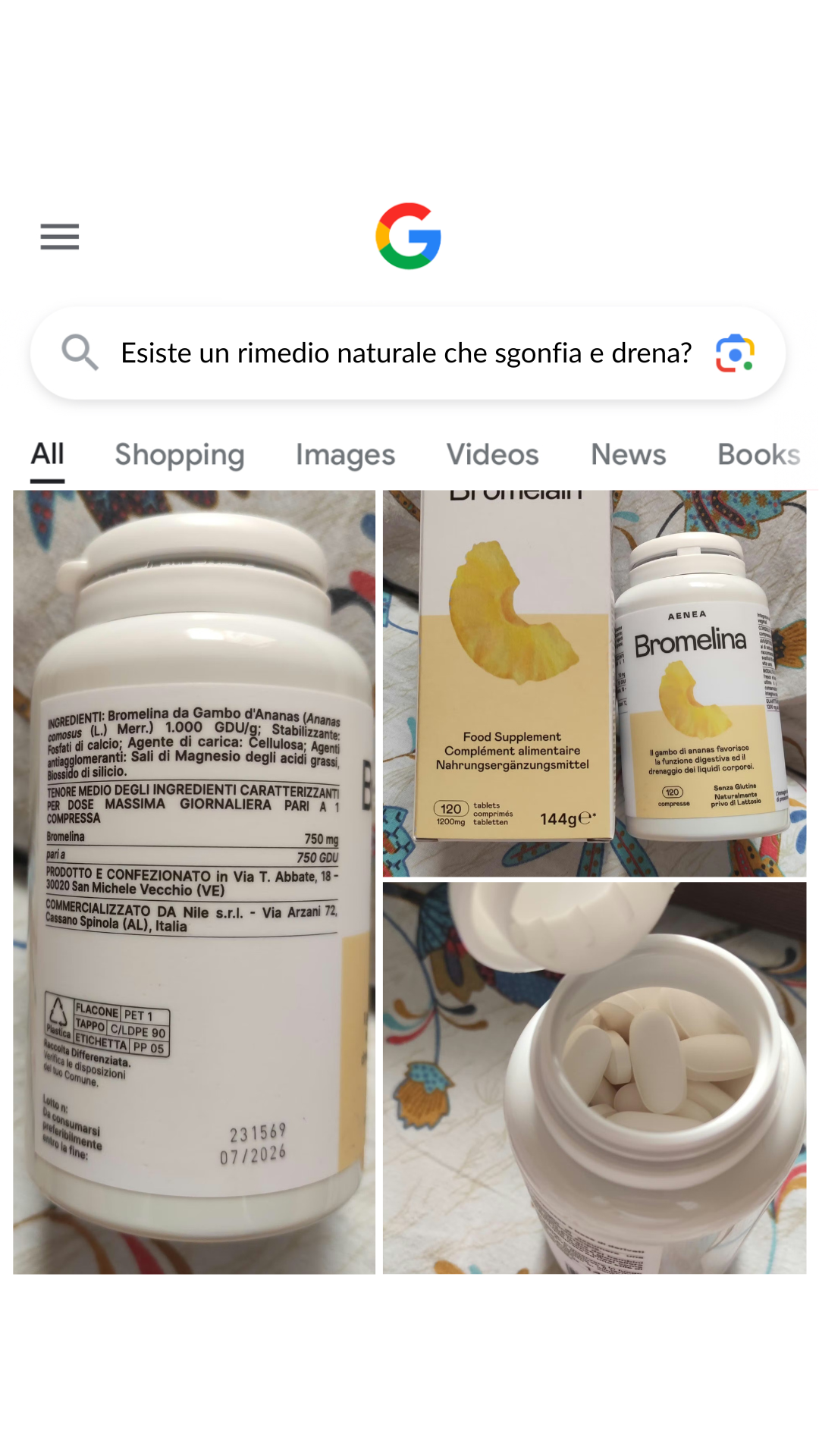 Aenea Facebook ad: Estratto naturale Ananas 100% Made in Italy