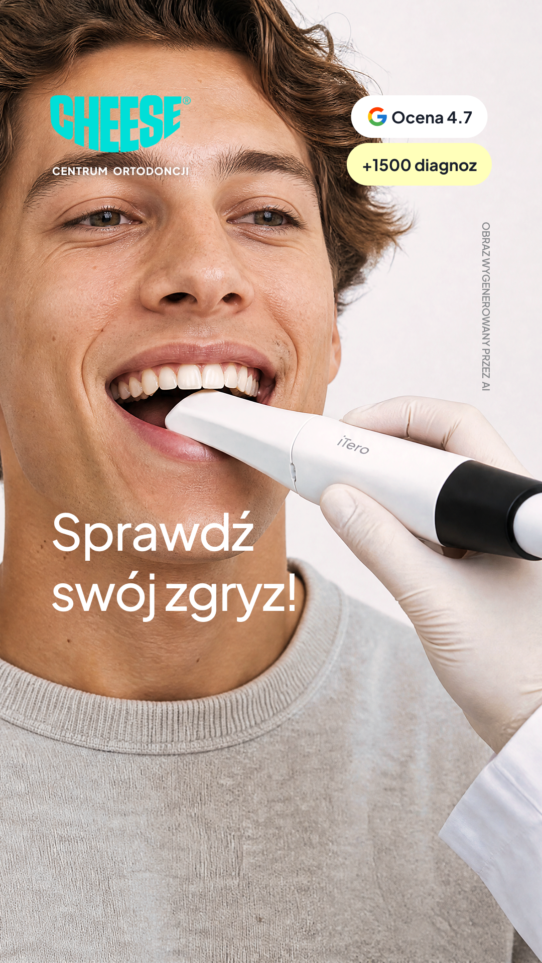 Cheese Ortodoncja Przyszłości Facebook ad: Nakładki ortodontyczne na zęby