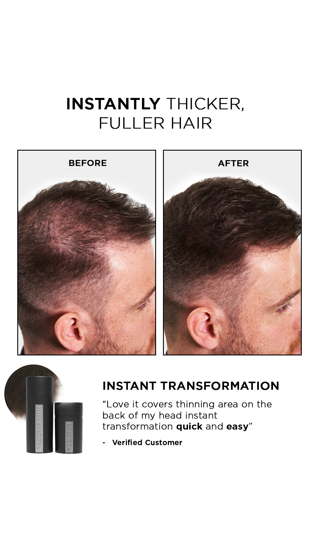 Nanogen - The Science of Thicker Hair Facebook ad