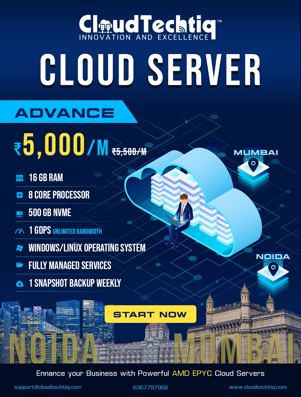 CloudTechtiq Facebook ad: Save Big on Cloud Servers, Limited Time Offer