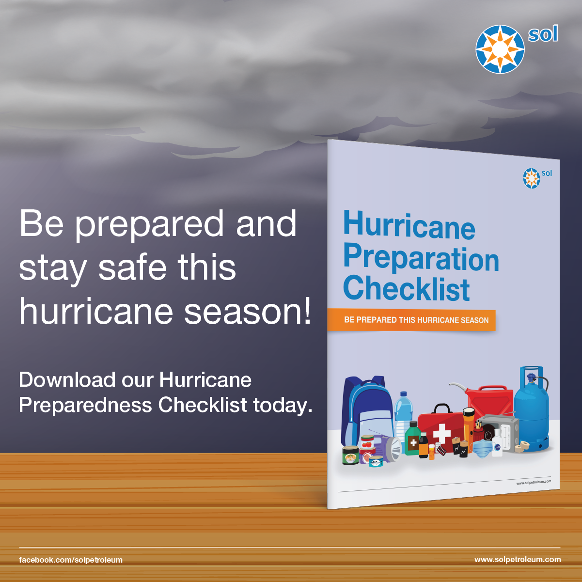 Sol Petroleum Facebook ad: Hurricane Preparedness