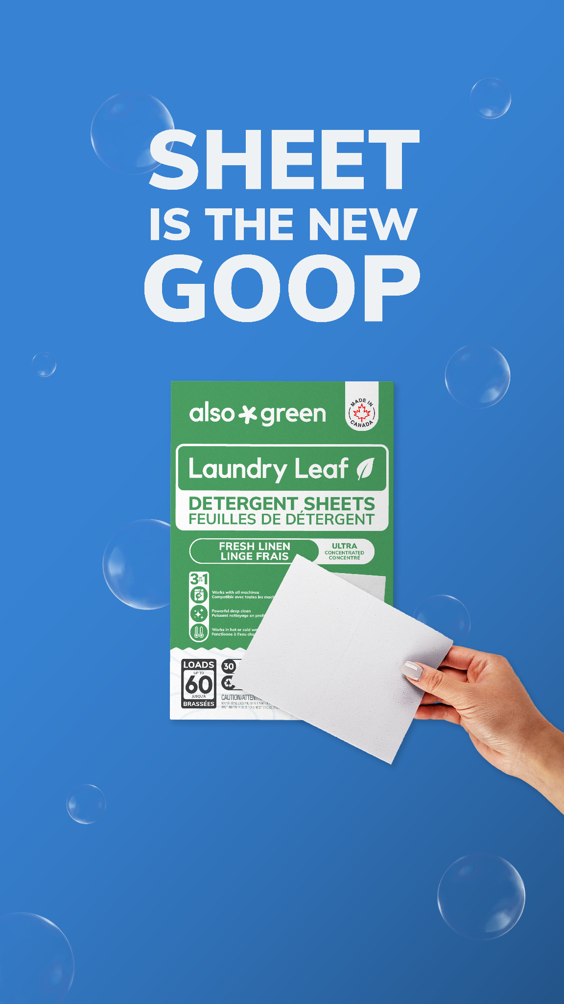 Also Green Facebook ad: Proudly Made in Canada