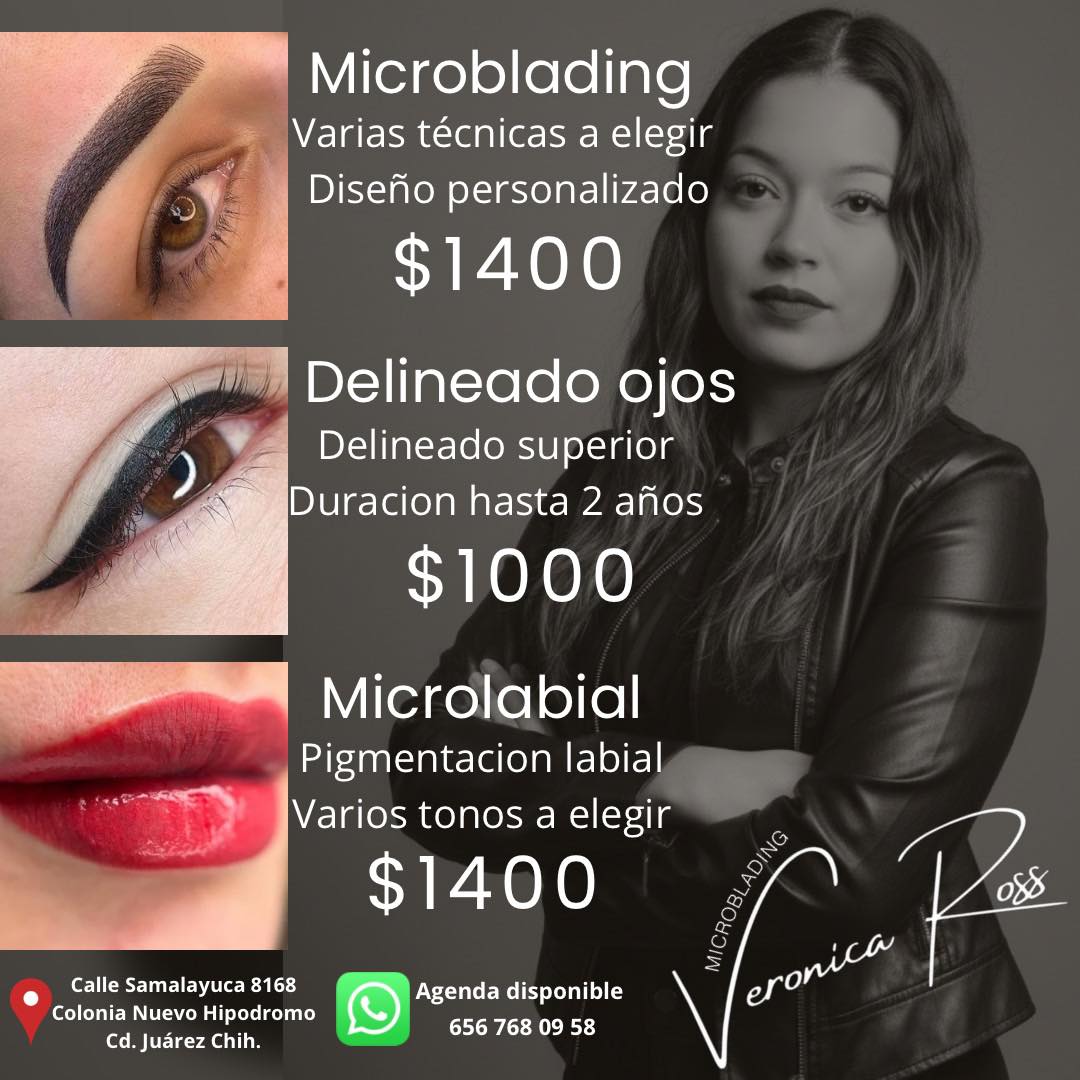 Verónica Ross Microblading Facebook ad: CD JUÁREZ CHIH.