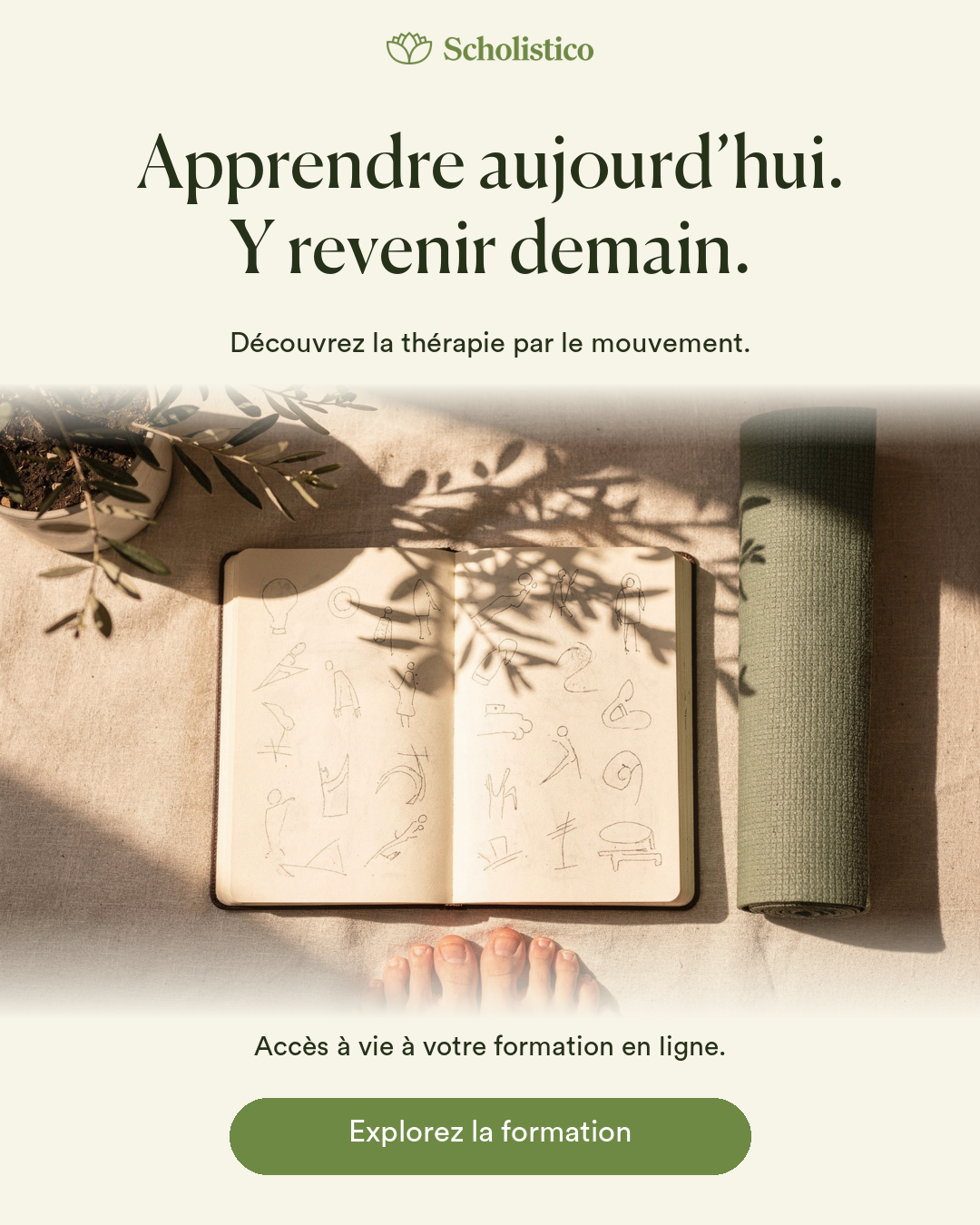 Scholistico en Français Facebook ad: Une formation à votre rythme