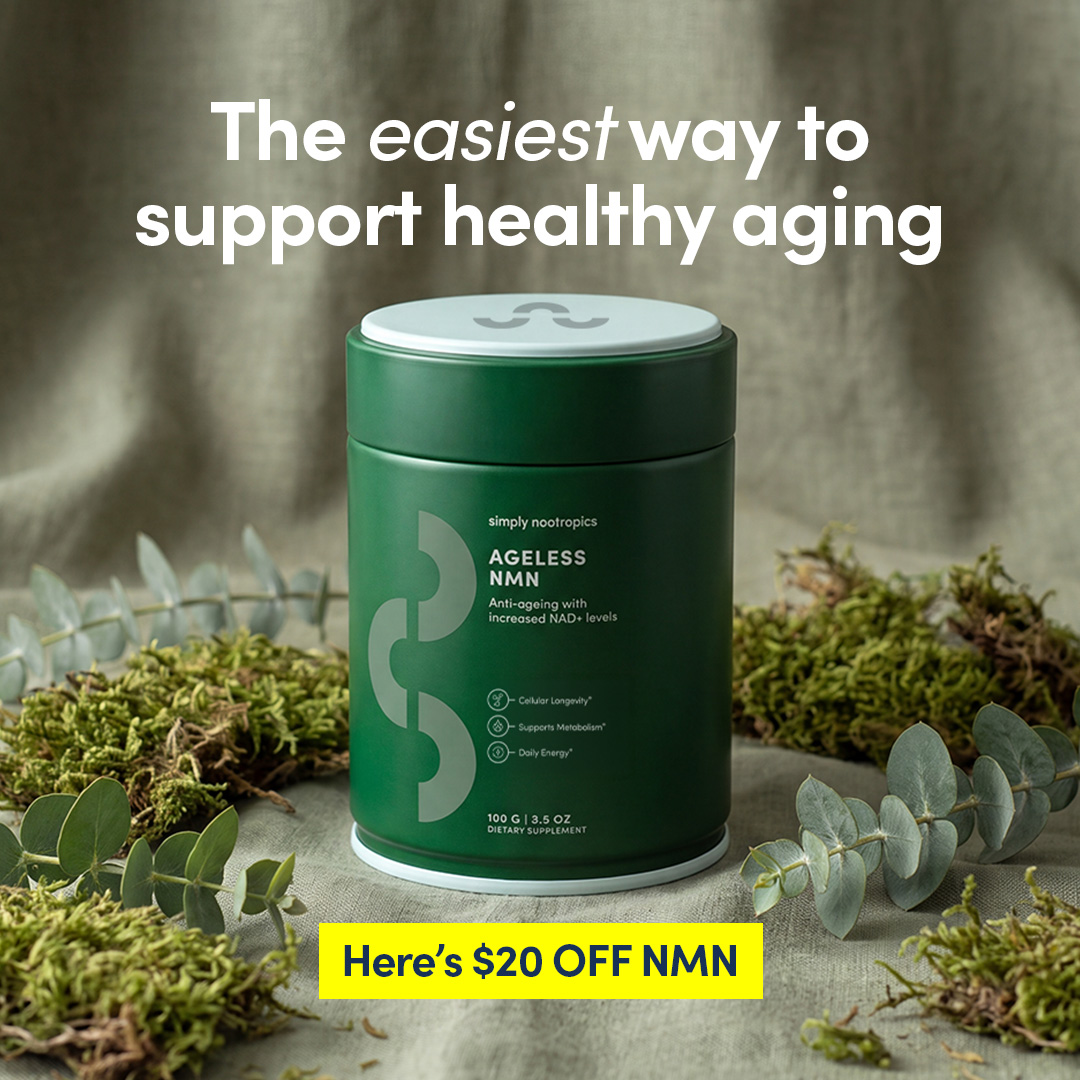 Simply Nootropics Facebook ad: Ageless Vitality Boost