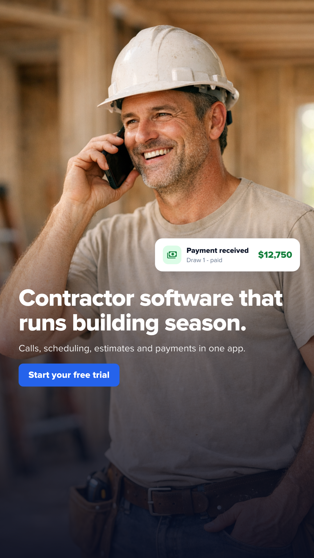 Genaya Facebook ad: Contractor software that runs building season