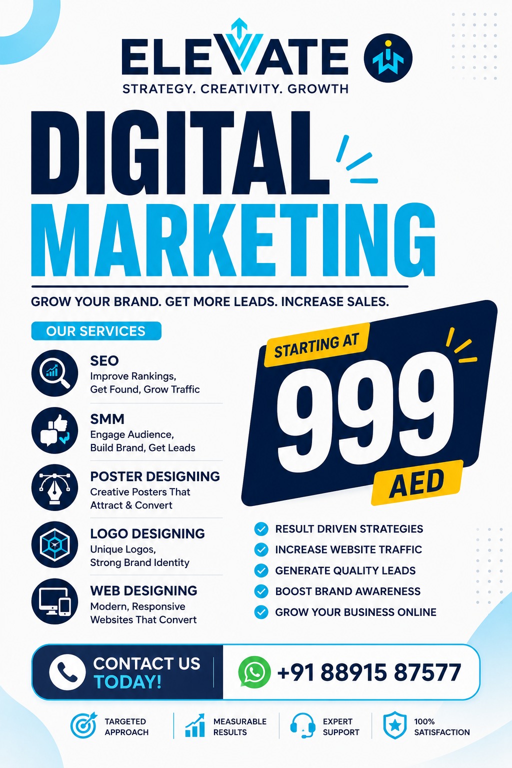 Ajnas Club Facebook ad: Digital Marketing Starts at 999 AED
