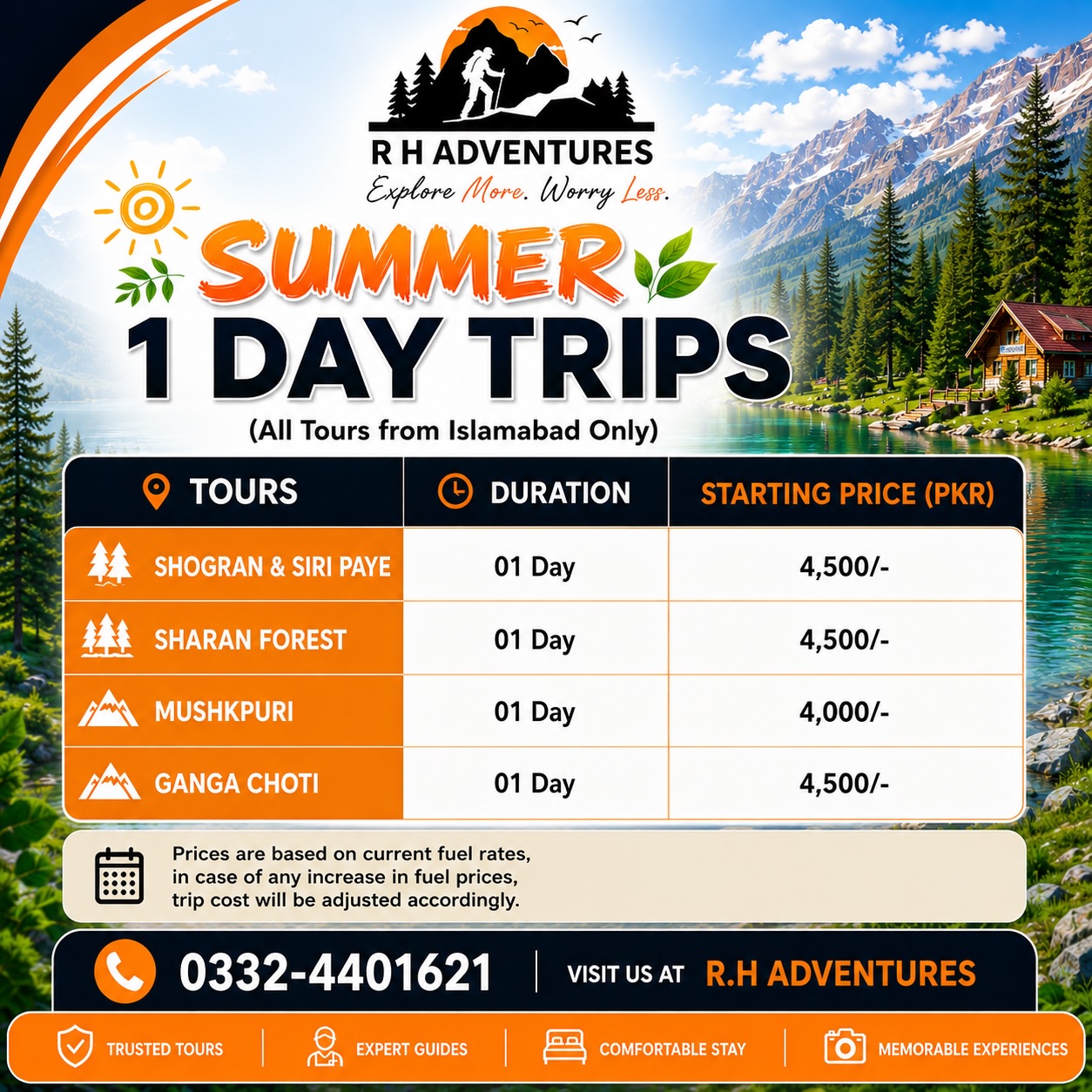 R H Adventures Facebook ad: Group discounts available