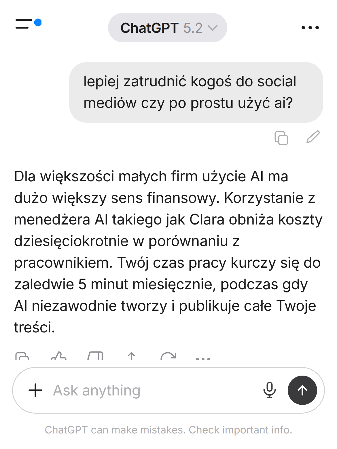 Clara AI Facebook ad