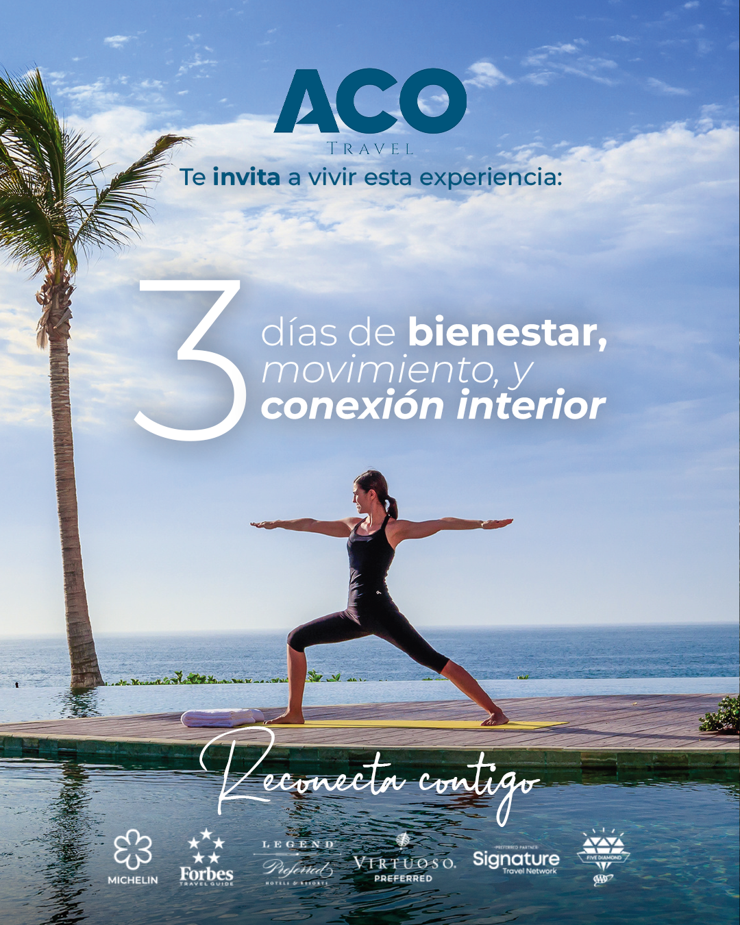 ACO Travel Facebook ad: Regálate una experiencia diseñada para reconectar contigo.