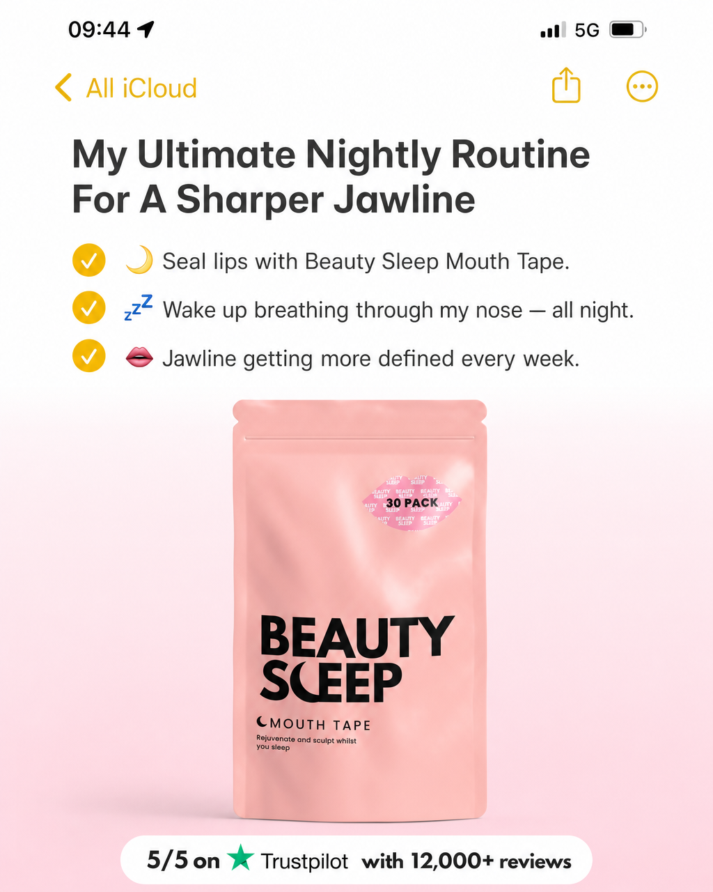 Beauty Sleep Facebook ad