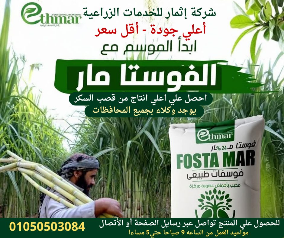 Ethmar Agricultural Facebook ad: قصب السكر لو ما اتأسسش صح من الأول……