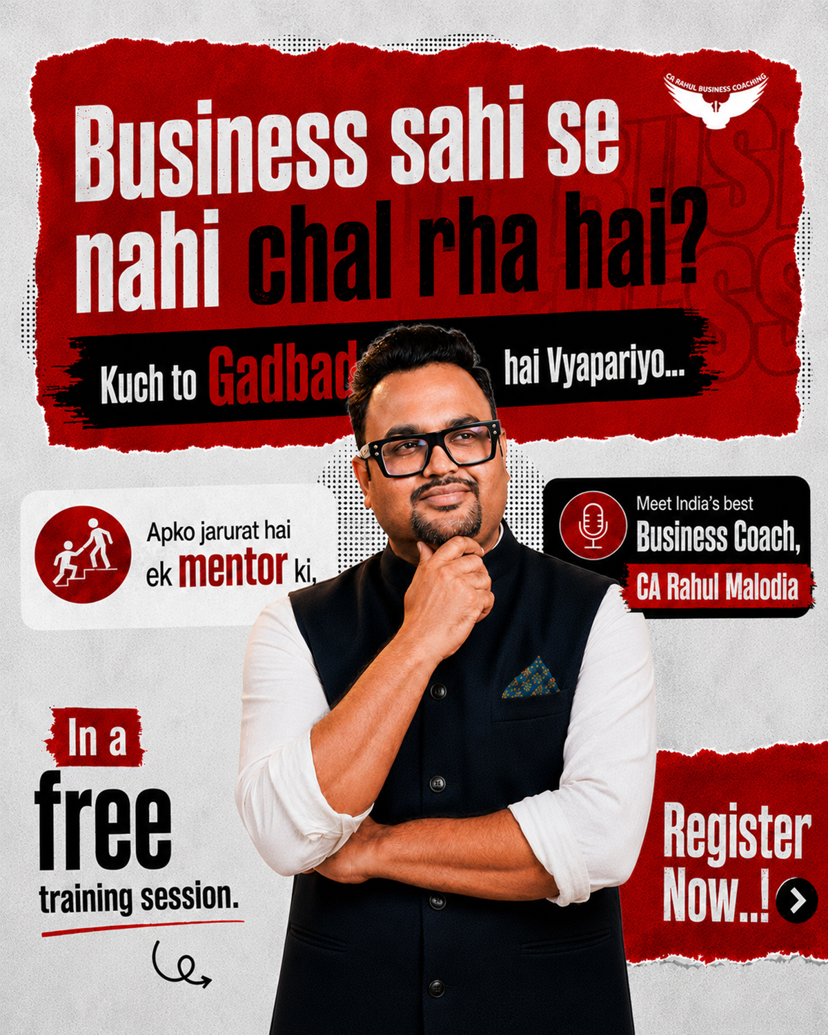 Rahul Malodia Facebook ad: Free 20-Min Video, The Business Growth Playbook You Never…