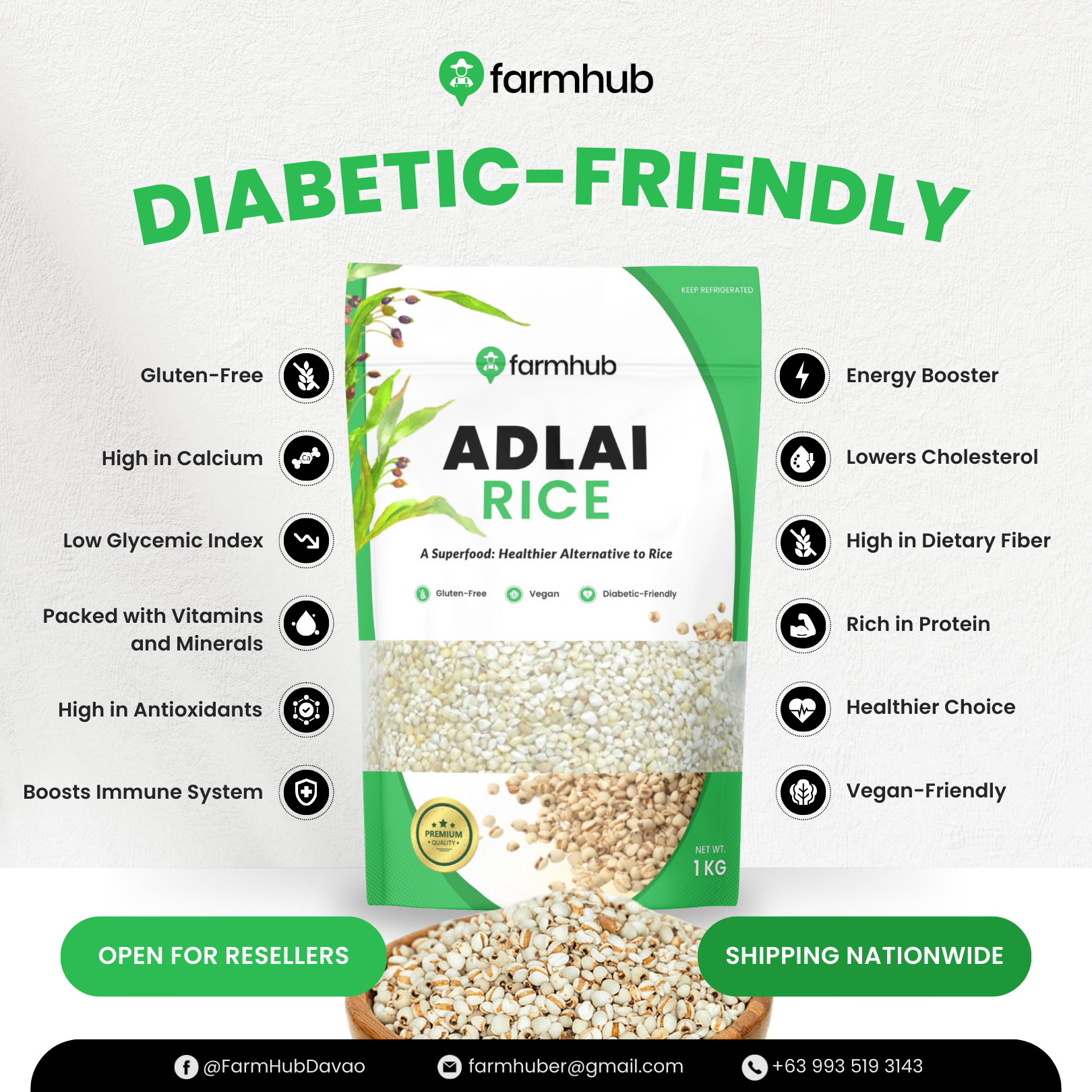 FarmHub Facebook ad: Diabetic-Friendly Rice