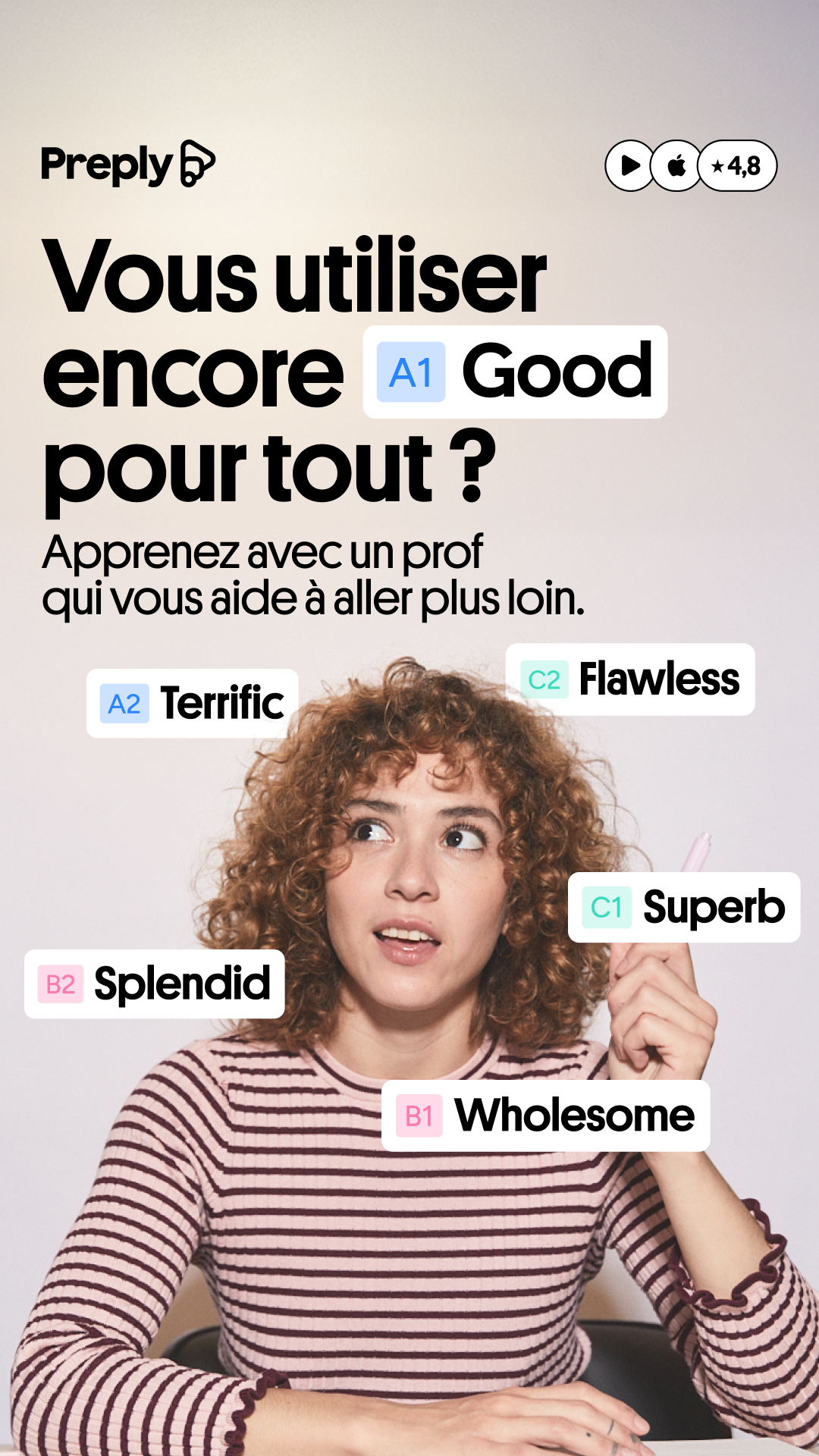 Preply Facebook ad