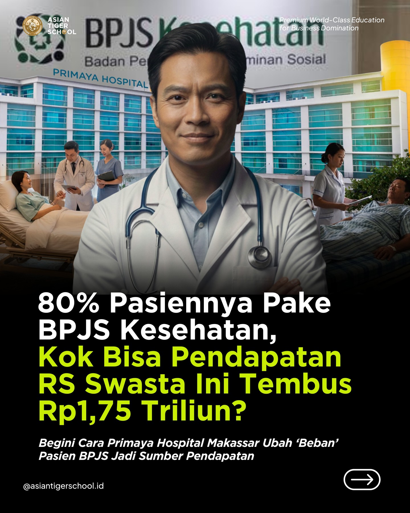 Asian Tiger School Facebook ad: Gimana cara merancang sistem RS supaya volume BPJS…