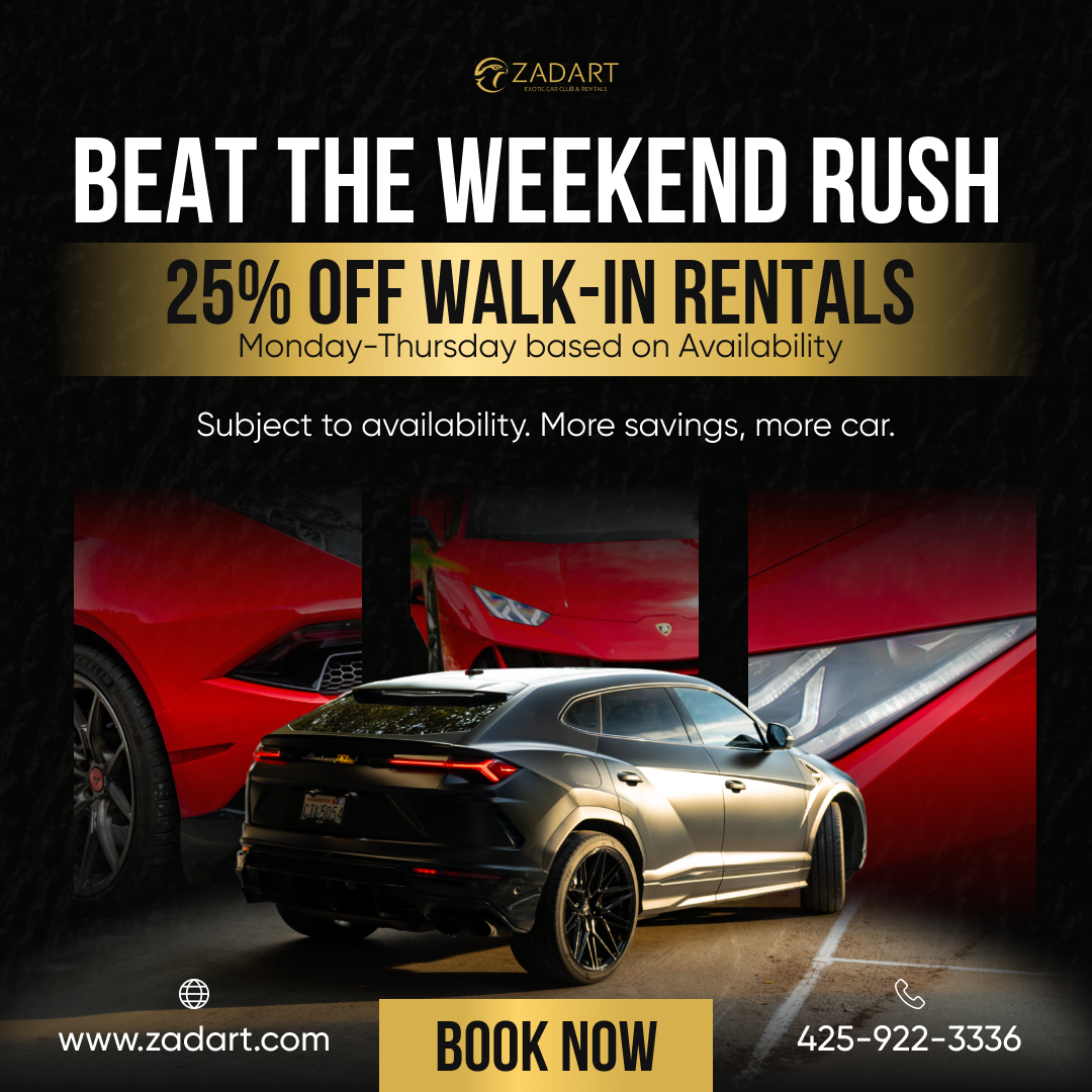 Zadart Exotic Car Club & Rentals Facebook ad