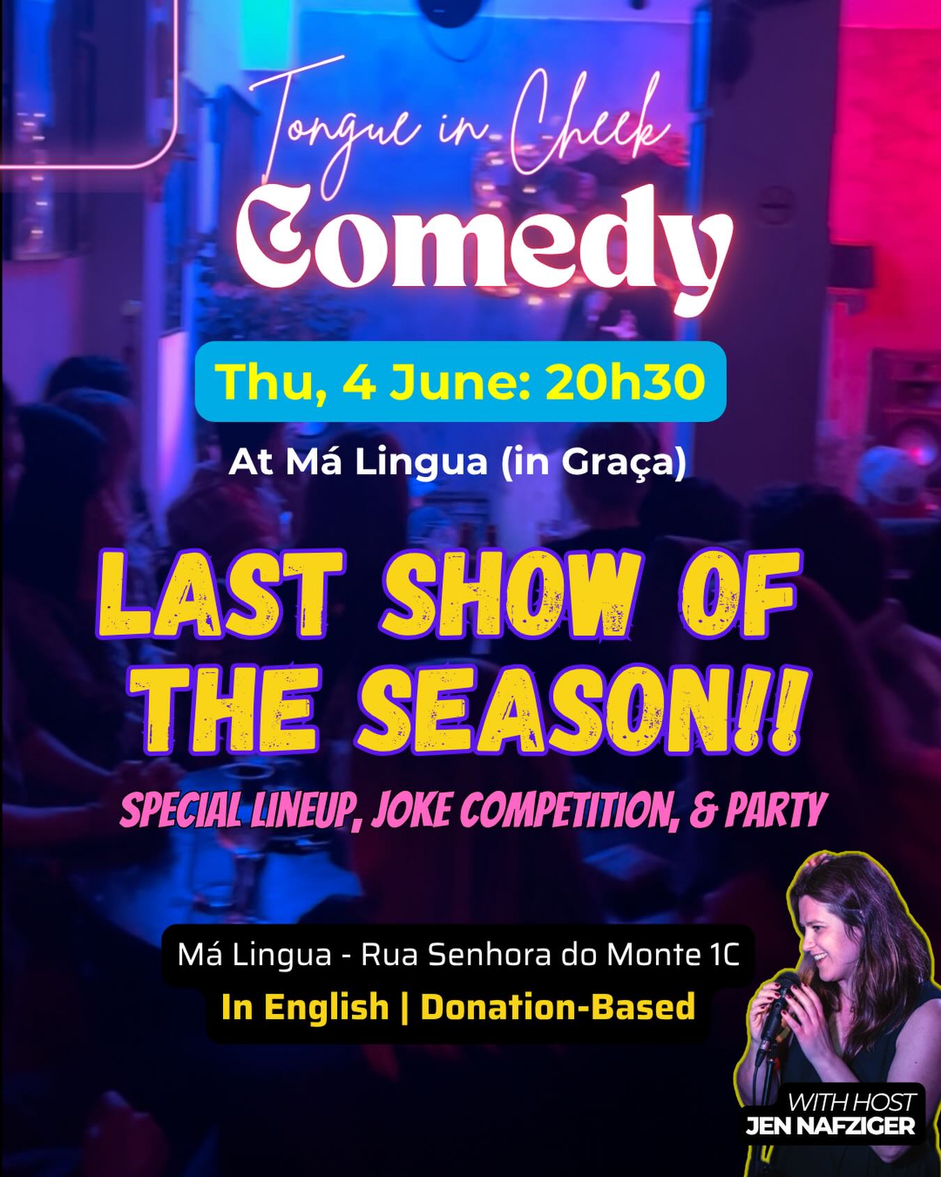 cheekcomedy Facebook ad: Join the LAST @cheekcomedy show of the season!