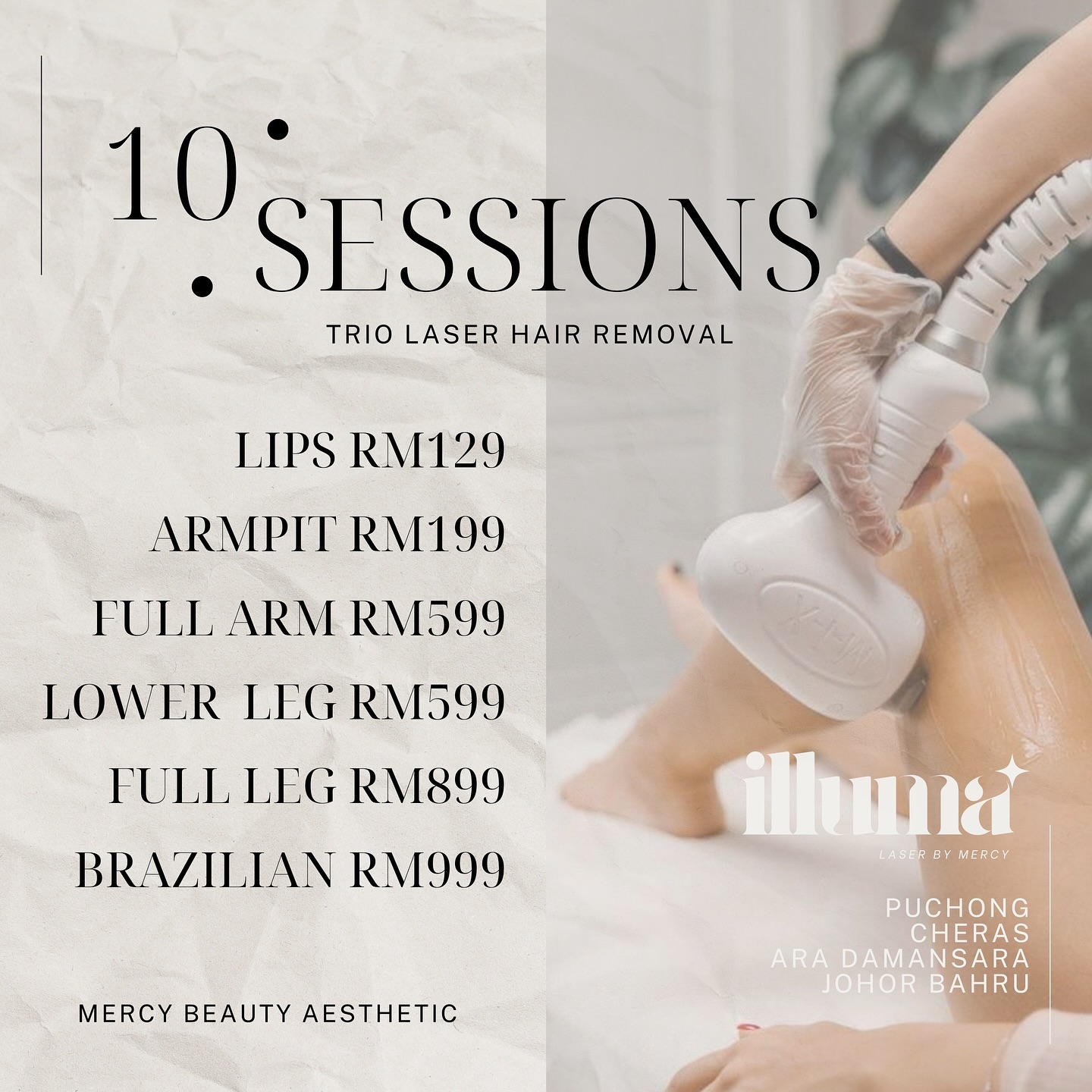 Mercy Hair Removal Facebook ad