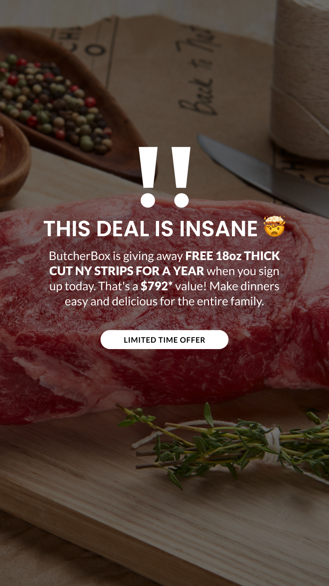 ButcherBox Facebook ad