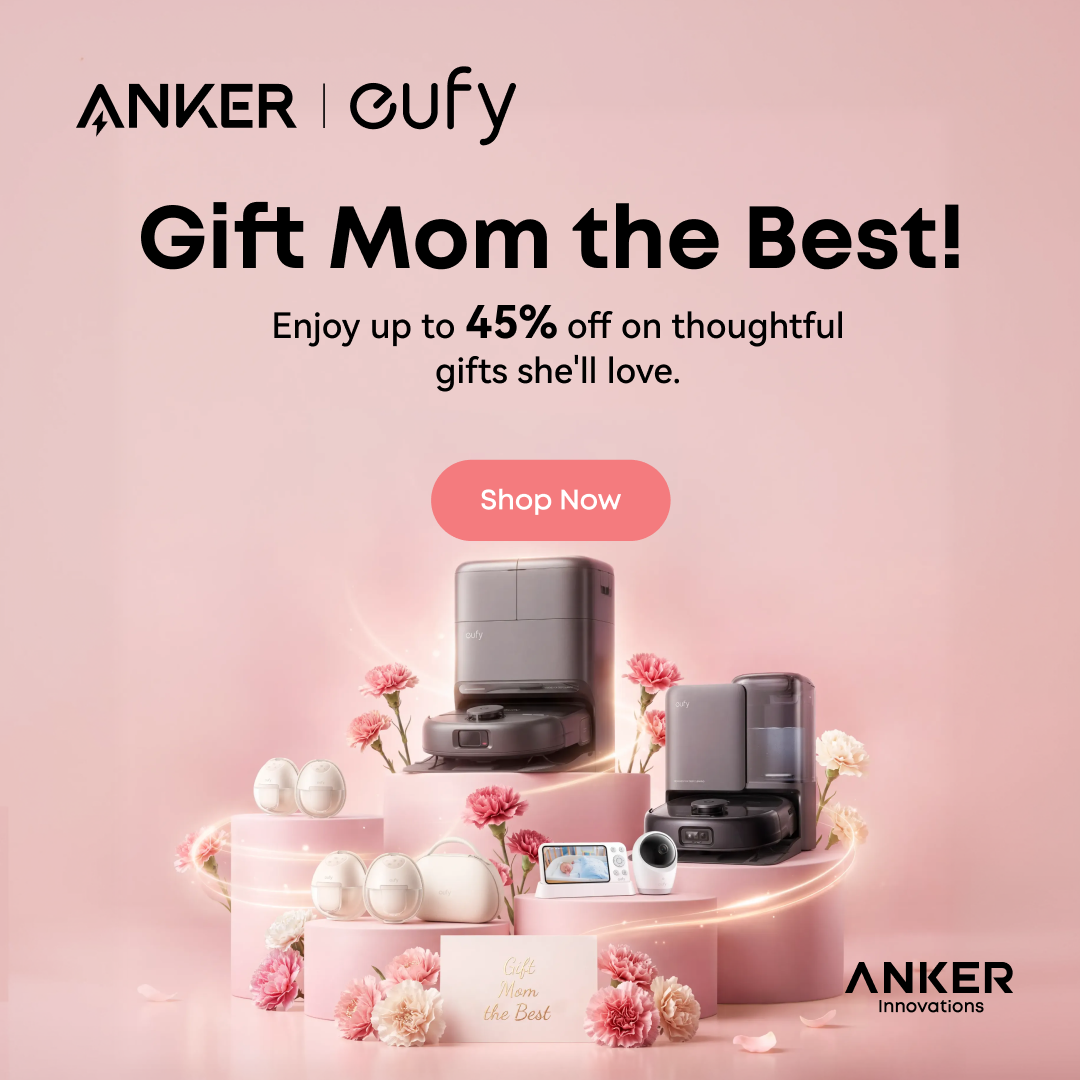 Eufy SG Facebook ad: Eufy Mother’s Day: 45% Off + Gifts
