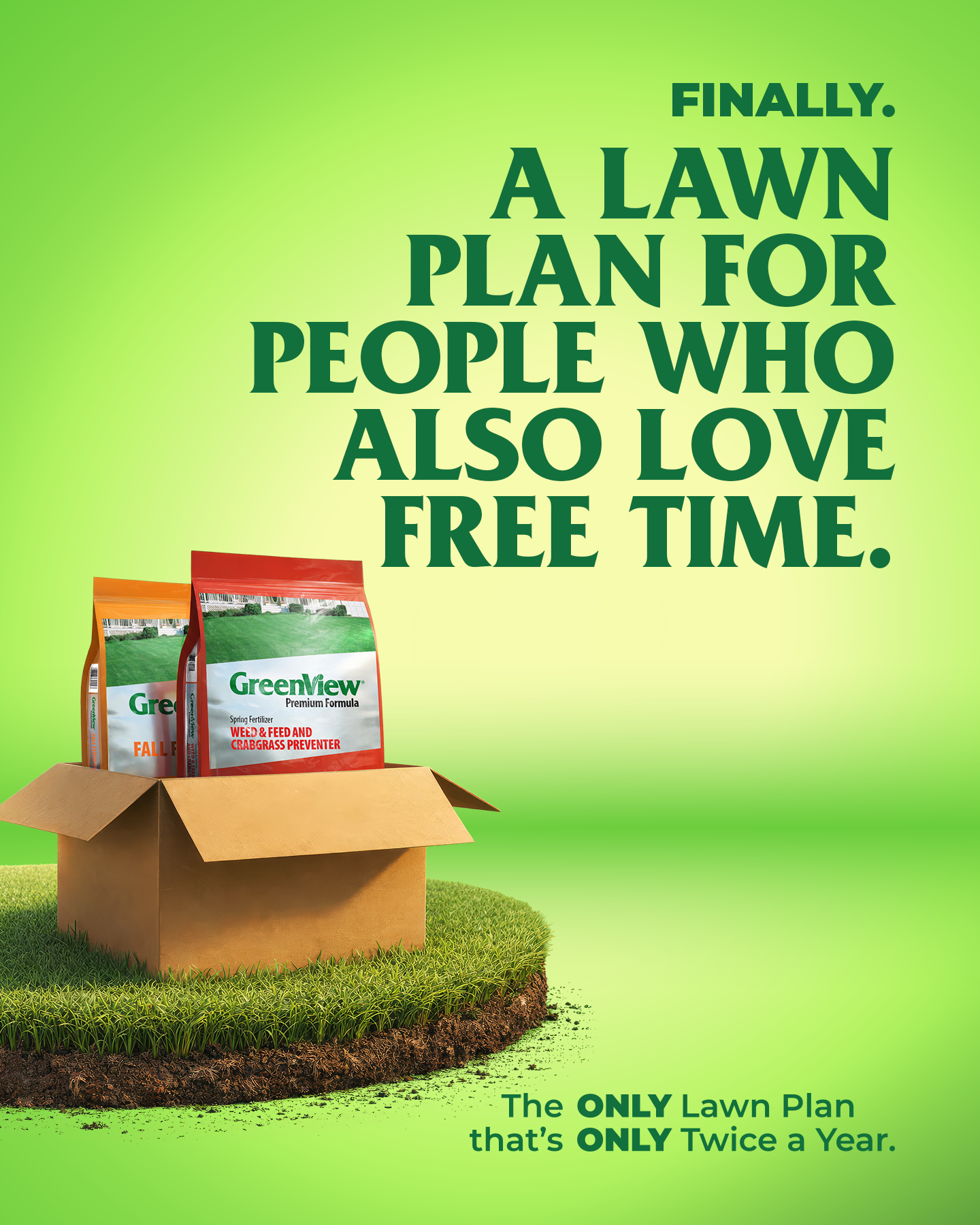 GreenView Lawn Products Facebook ad: The plan your lawn needs.