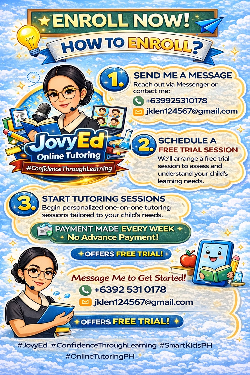 JovyEd Online Tutoring Facebook ad: HELP YOUR CHILD EXCEL IN SCHOOL!