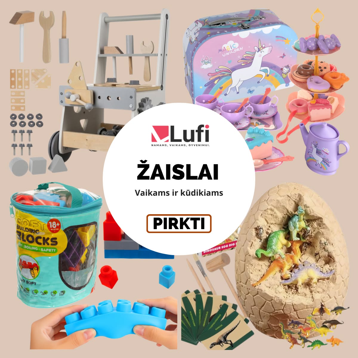 Lufi.lt - namams, vaikams, gyvenimui Facebook ad
