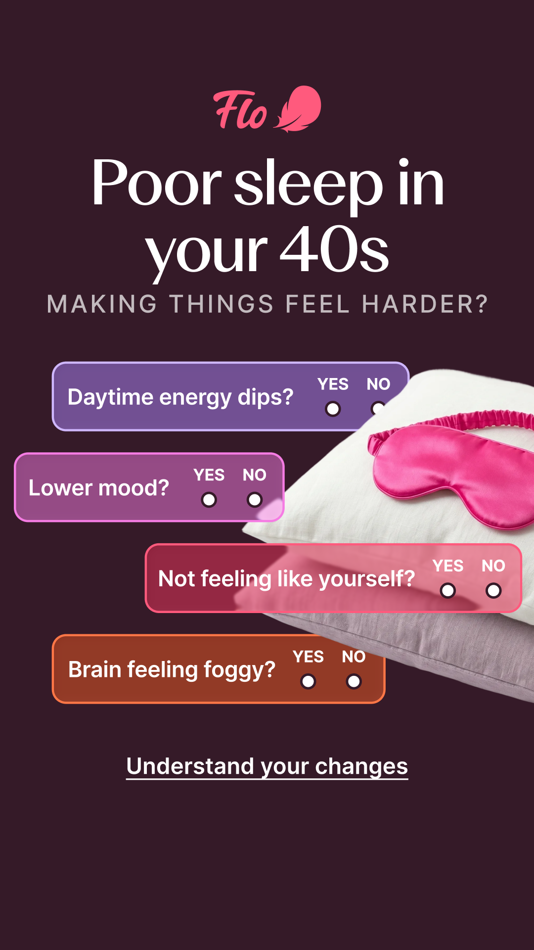 Flo Health App Facebook ad: Try Flo and never look back
