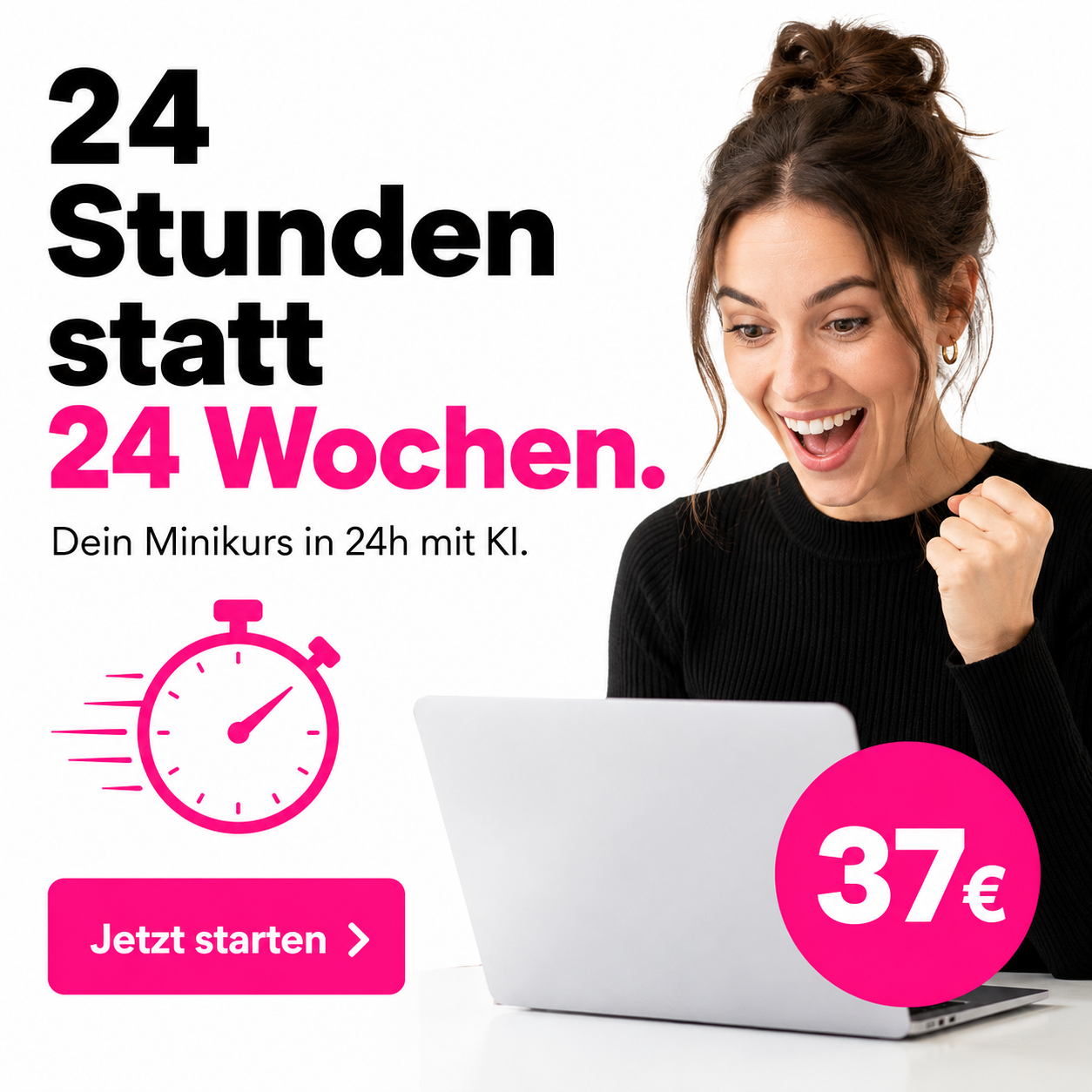 Businesskickstart mit Natascha Facebook ad: Nicht nur denken. Umsetzen. 24h reichen!
