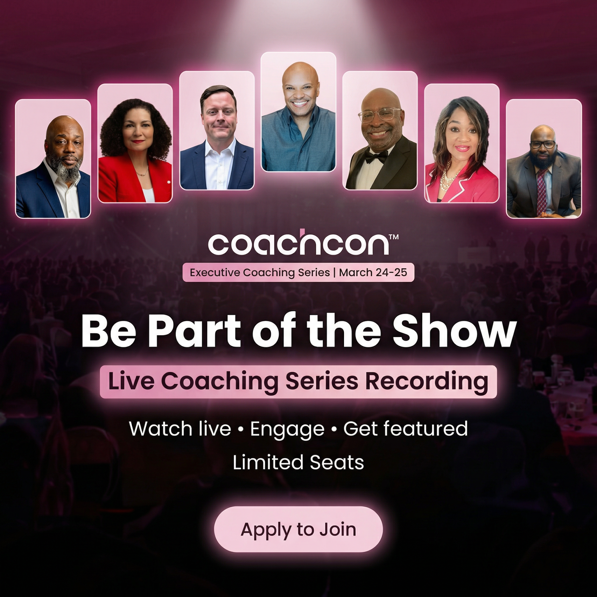 Coachcon: The Business of Coaching Facebook ad: Coaches Who Grow Fastest Are Already in This Room.