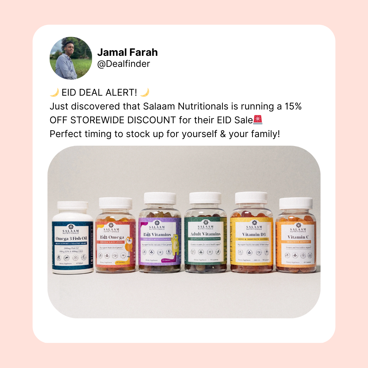 Salaam Nutritionals Facebook ad