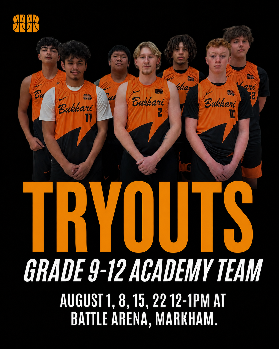 Bukhari Basketball Training Facebook ad: Grade 9-12 Fall Team Tryouts