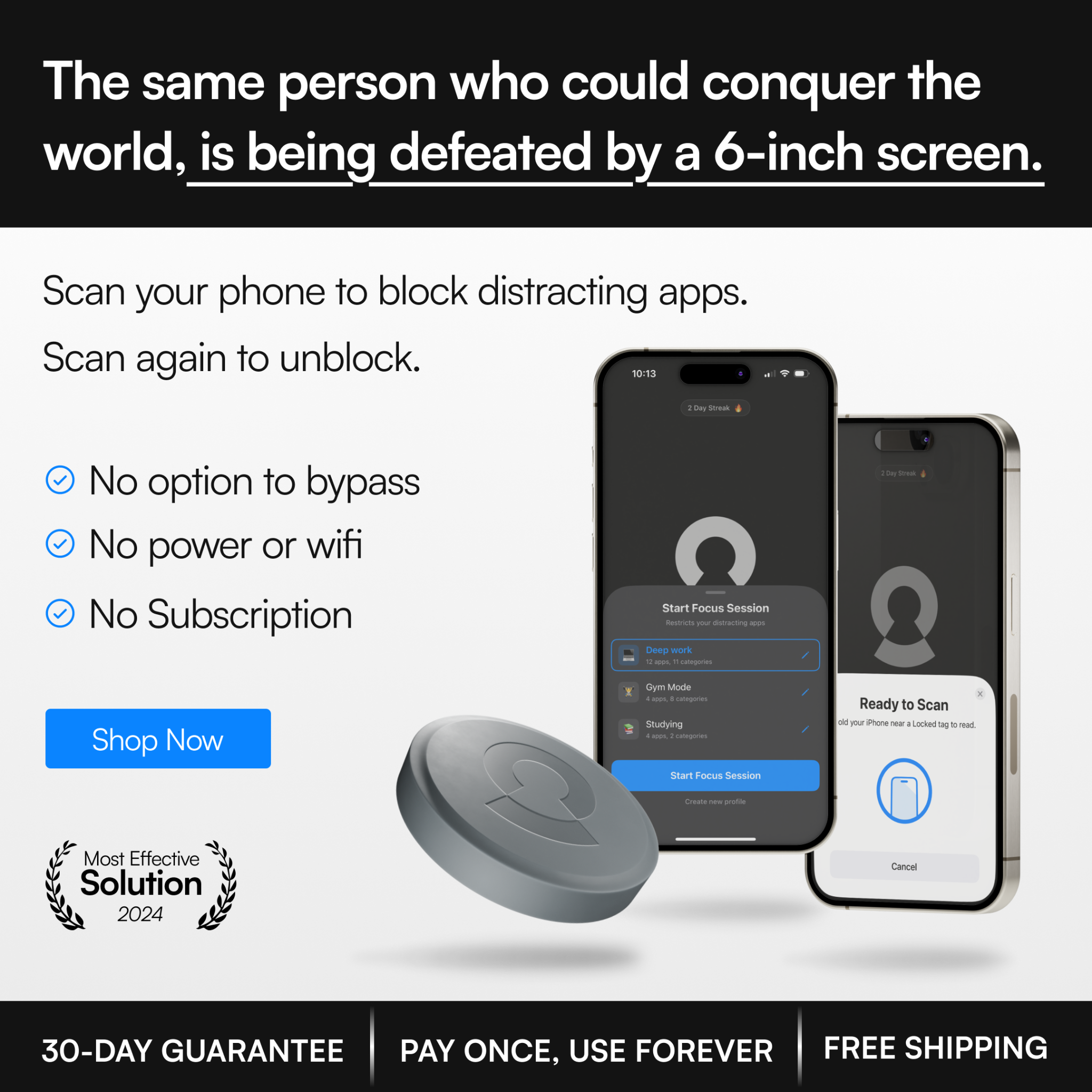 NowLocked - Less Screen Time Facebook ad