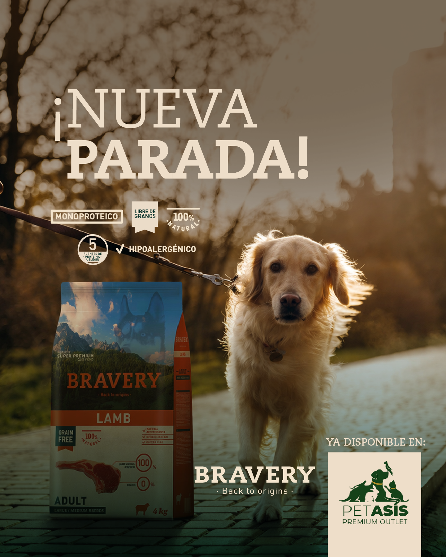 Bravery Pet Food CR Facebook ad: Para los que eligen natural.