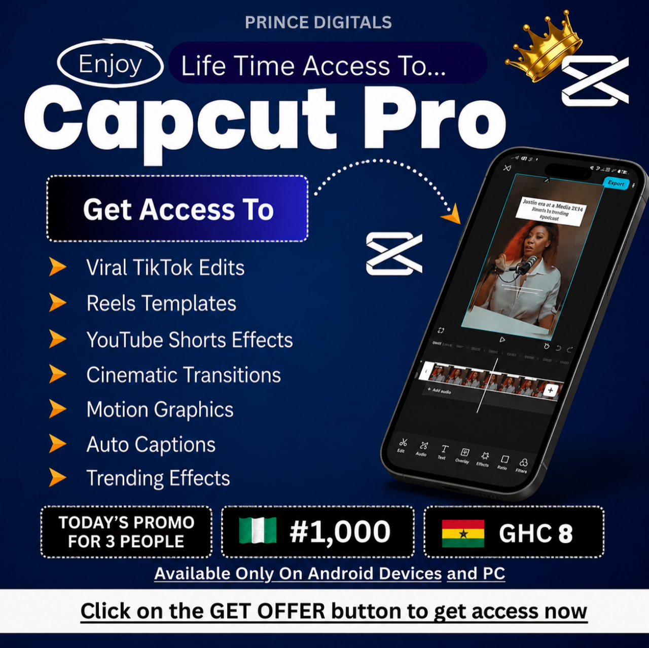 Prince Digitals Facebook ad: #1,000 BONUS ENDS TODAY-DON'T MISS OUT