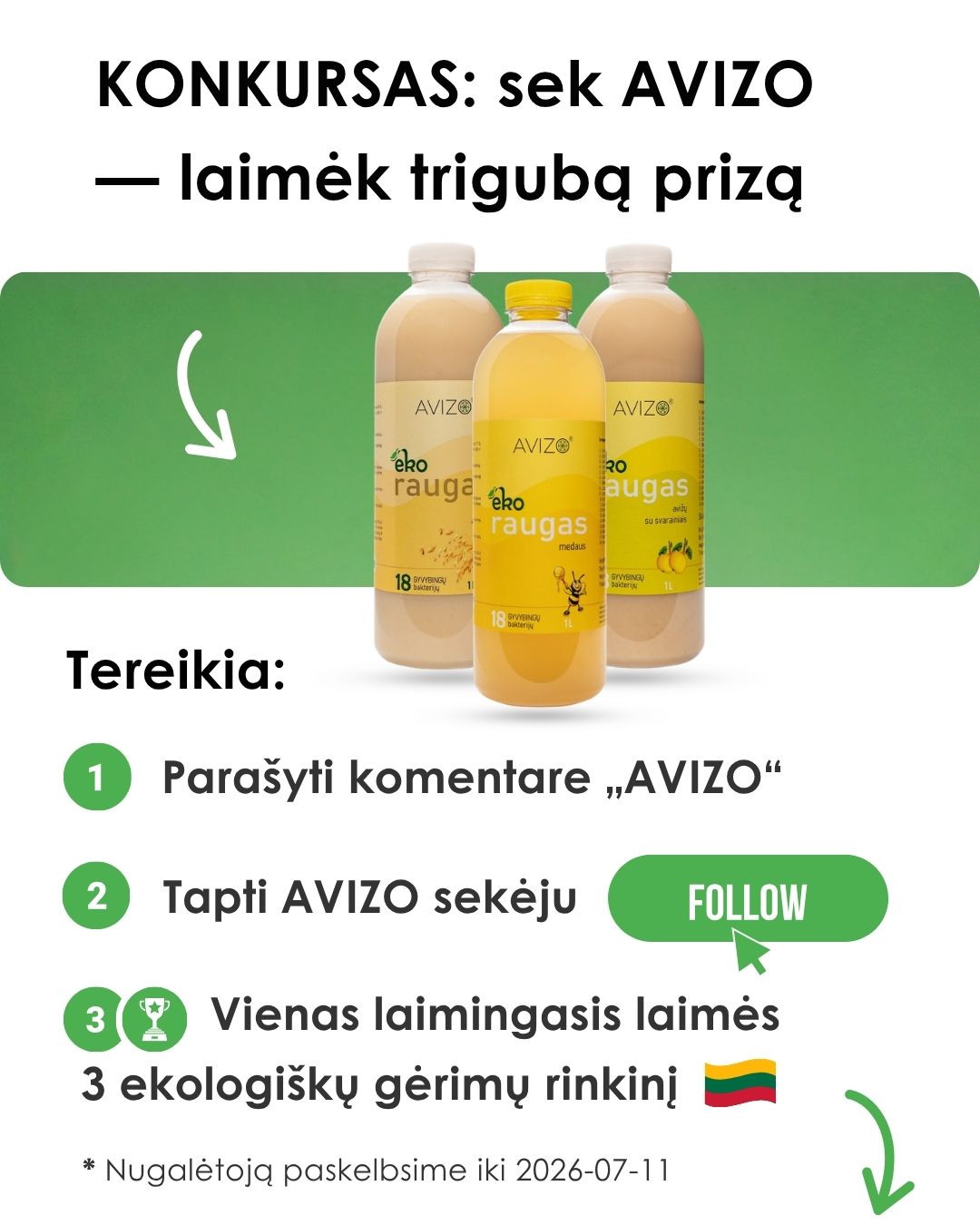 AVIZO Probiotics Facebook ad: Norint dalyvauti, tereikia
