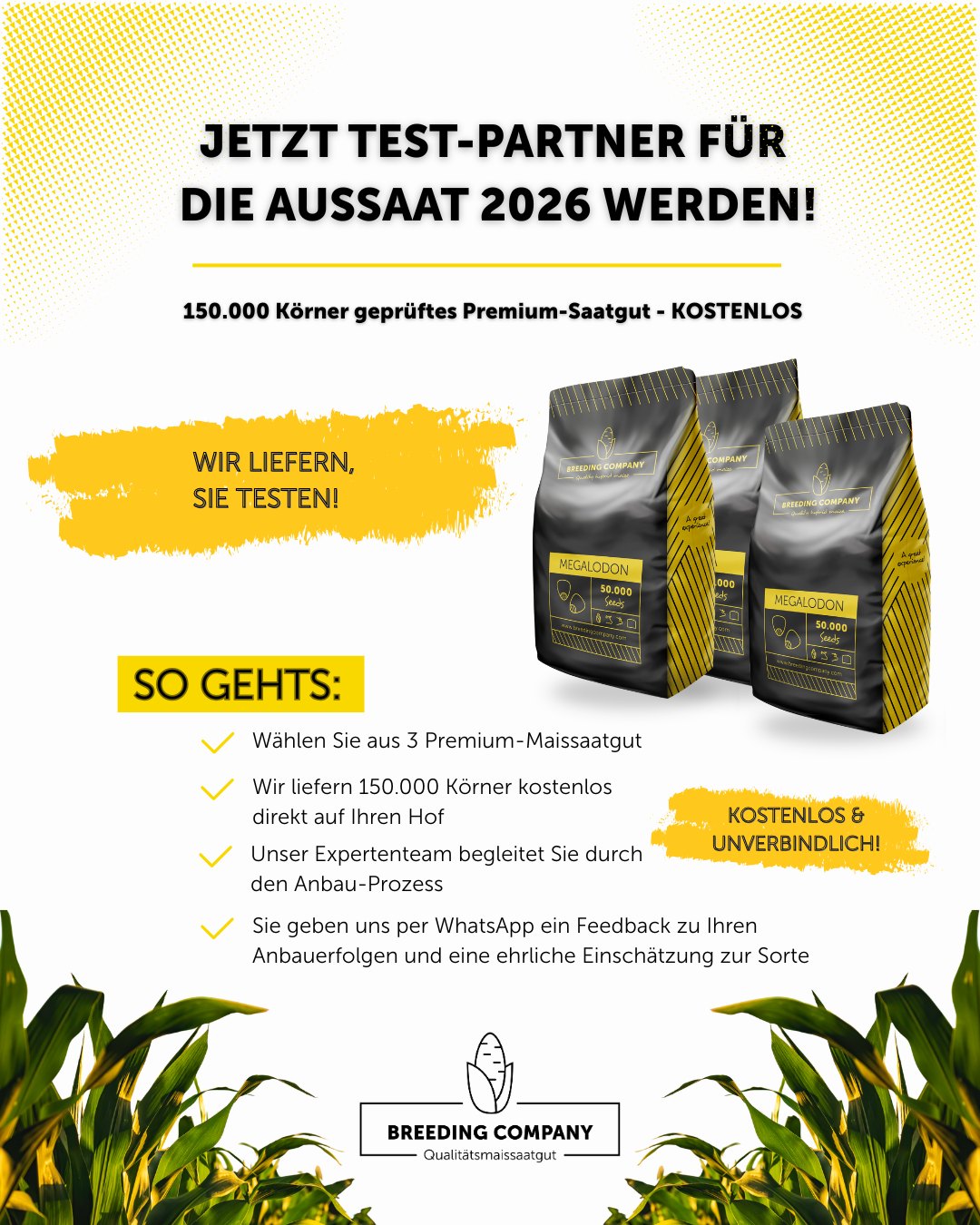 Breeding Company Facebook ad: Werden Sie Validierungspartner der Breeding Company