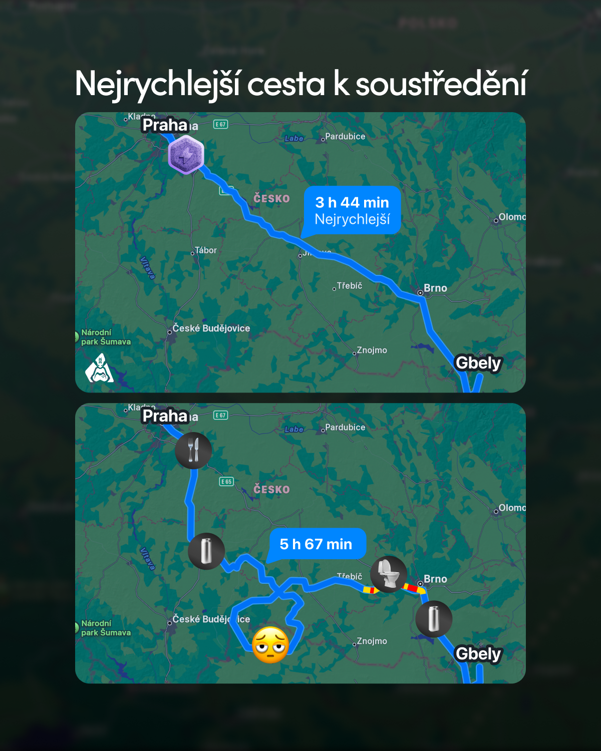 MADMONQ Facebook ad: Soustředění za volantem.