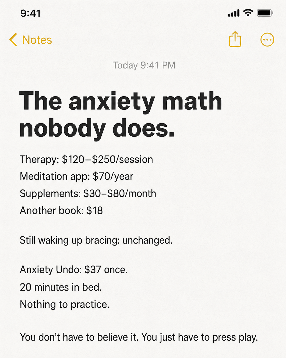 The Mind Designer with Nastassia C. S. Facebook ad: The Anxiety Math Nobody Does