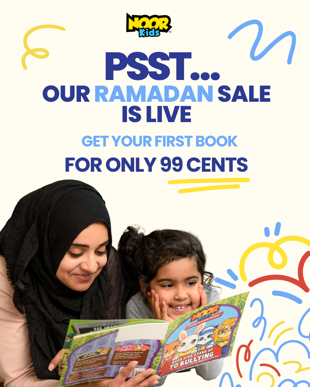 Noor Kids Facebook ad: Get your first book for 99 cents