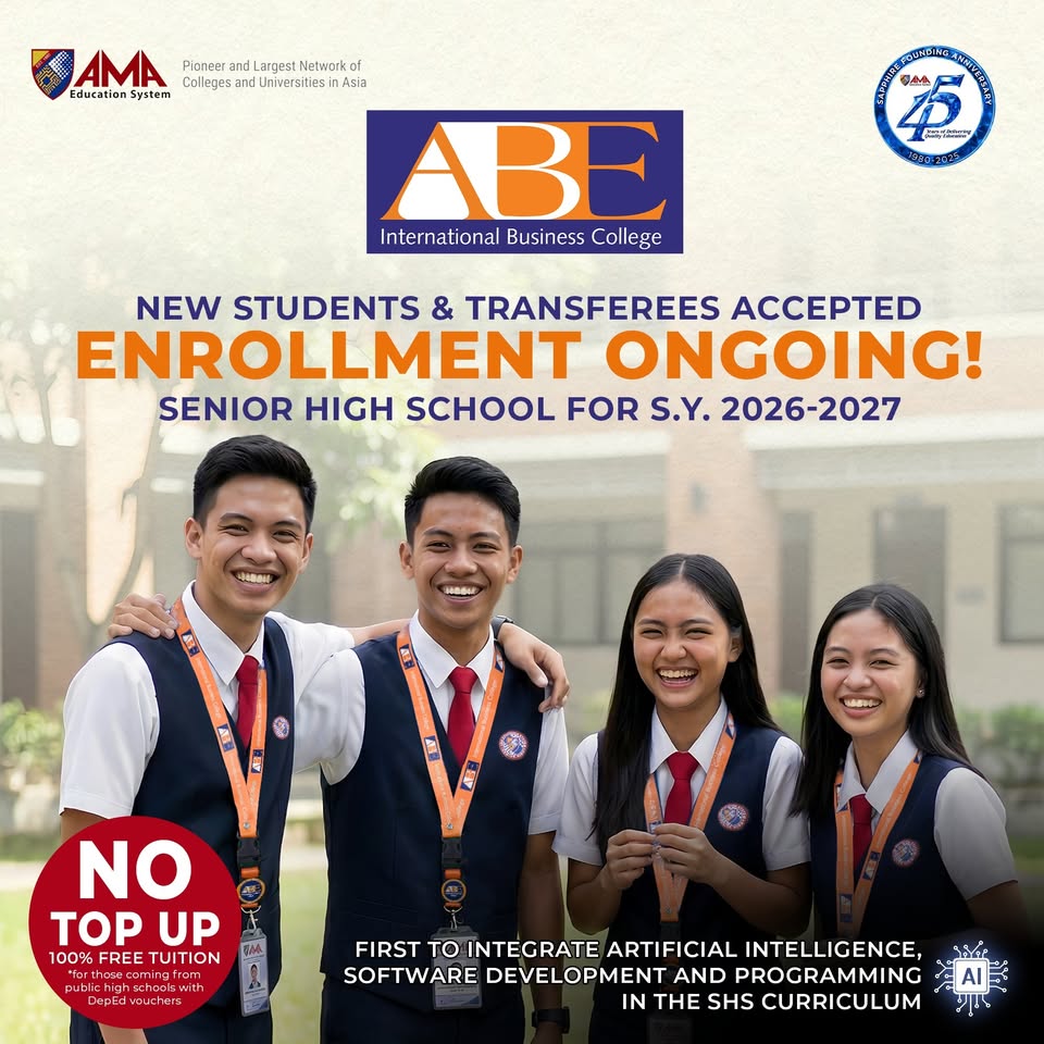 ABE International College of Business and Accountancy-Malolos Inc Facebook ad: 𝗟𝗜𝗠𝗜𝗧𝗘𝗗 𝗧𝗜𝗠𝗘 𝗢𝗙𝗙𝗘𝗥 EARLY BIRD PROMO FOR…