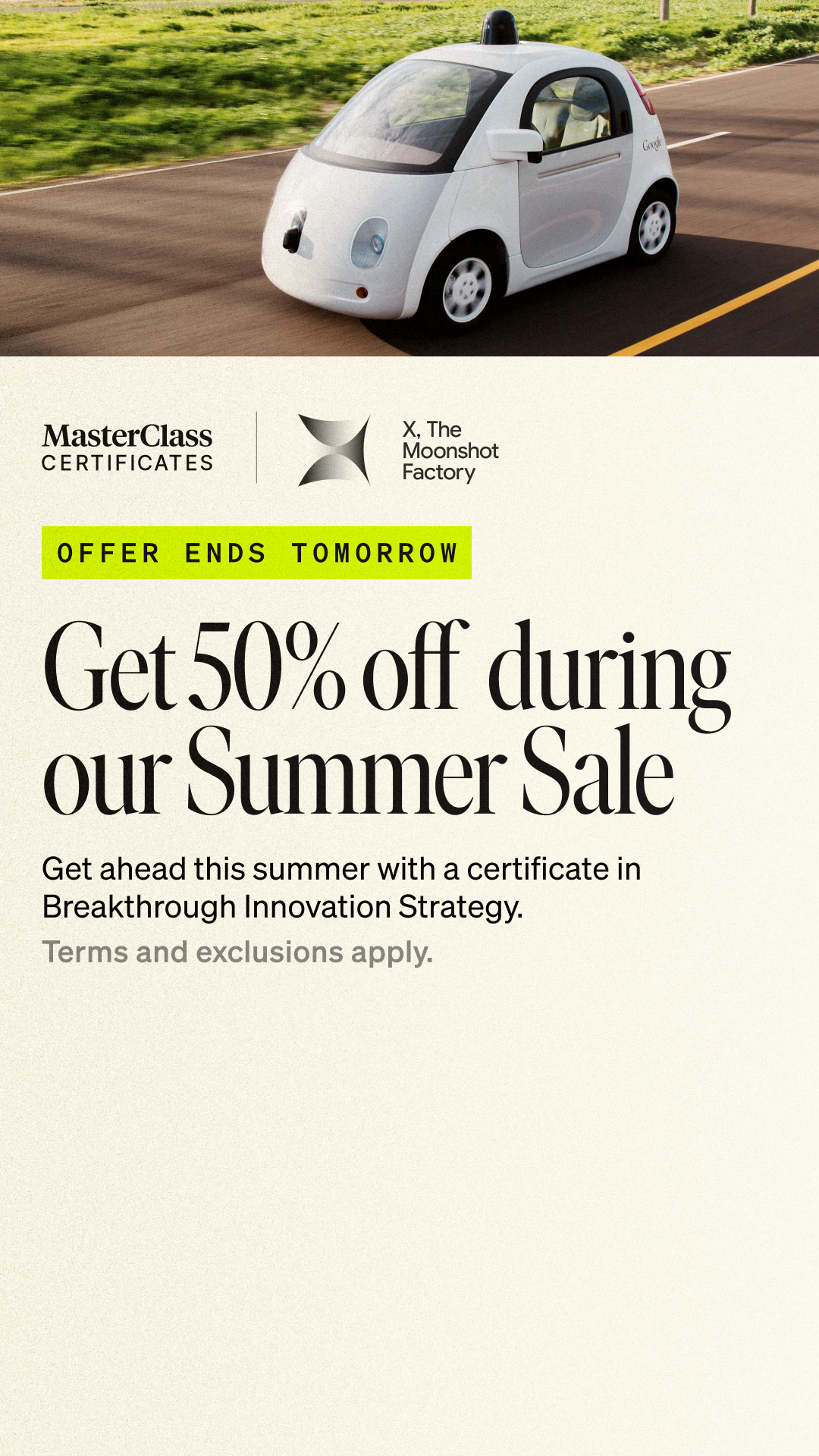 MasterClass Facebook ad