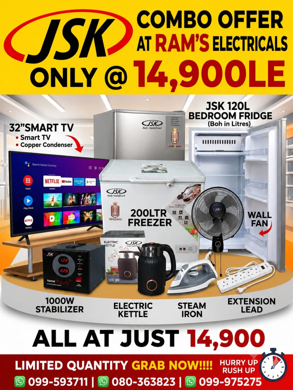 JSK products in Salone at Ram's Electrical Facebook ad